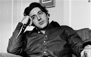 American actor and filmmaker, Al Pacino in a monochrome shot